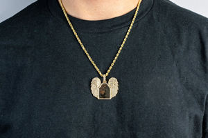 925 VVS Iced Out Moissanite Pendentif double face rotatif Hip Hop Photo commémorative personnalisée Pendentif en or diamant Moissanite - Product Image 5