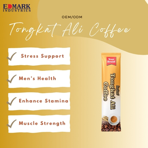 Boîte d'emballage Halal Premium instantané Tongkat Ali café crème sucre aromatisé goût amer 20g pour la santé masculine vitalité - Product Image 4