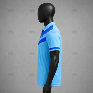 เสื้อกีฬาผู้ชายแบรนด์สั่งทำพิเศษ ผ้ากันยับ แห้งเร็ว ซึมซับเหงื่อ แขนสั้น โลโก้ทีม 100% โพลีเอสเตอร์ รับผลิตแบบ OEM ODM - Product Image 4