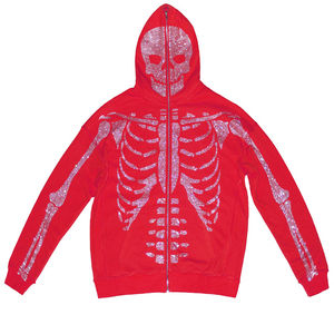 Sudadera con capucha personalizada con diamantes de imitación reflectantes para hombre último diseño sudadera de lana de algodón pesado invierno producto de fábrica OEM - Product Image 2