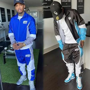 OEM Custom Men's Outdoor Waterproof Sports Polyester Nylon Print Reflective Windbreaker Track Jacket and <b>Pants</b> Set Tracksuit Men - Product Image 6