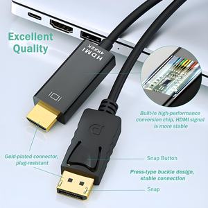 Câble DisplayPort vers <span class=keywords><strong>HDMI</strong></span> plaqué or 4K 30Hz, 1,8 m, adaptateur DP vers <span class=keywords><strong>HDMI</strong></span>, cordon convertisseur mâle-mâle, câble vidéo PVC pour moniteur PC - Product Image 2
