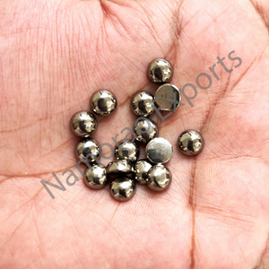 Pirita Natural, Cabujón Redondo de 6x6 mm, Todos los Tamaños Disponibles, Parte Posterior Plana, Piedra para Fabricación de Joyas, Gemas Sueltas - Product Image 2