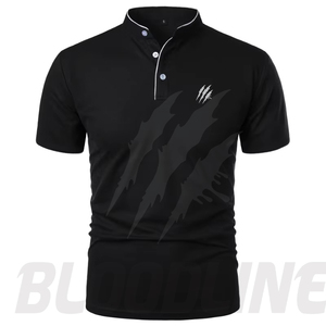 Camisa de Manga Corta para Hombre Bloodline, Color Sólido, Tejido de Punto, Transpirable, Algodón 220g, Corte Regular Formal, Rojo - Product Image 2