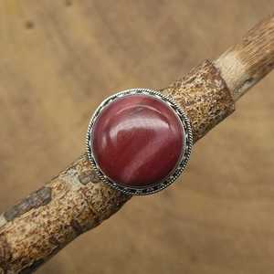 Chất lượng cao 925 Sterling Silver nhẫn cưới New Arrival Bán Buôn Đồ trang sức màu Đỏ jasper Đá Kim Cương Set ngọc trai Inlay công nghệ - Product Image 3