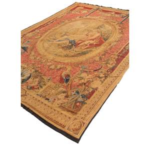 Tapiz de Estilo Bohemio en Color Ámbar Oscuro/Sangría (c.1850, Francia), Decoración de Pared de Tela para Exteriores, Oficina, Dormitorio, Diseño Artístico para Colgar - Product Image 2