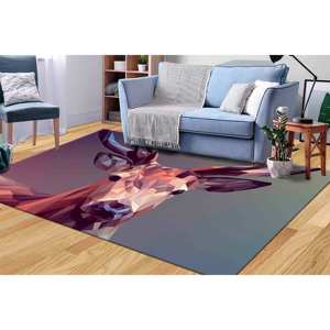 Tapis Polygon Deer : imprimé animal abstrait, lavable en machine, tapis doux non tissé - Product Image 3