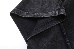 Camiseta Casual de Lona para Hombre, Corte Regular, Estilo Desgastado, Lavado Ácido, con Detalles de Costura, 100% Algodón, 180g, 2025 - Product Image 5