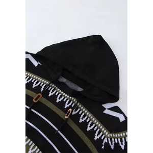 Sudadera con capucha Diseño personalizado LOGO Patrón Marca Nombre Mezcla de lana Sudadera con capucha Suéter de punto Manga larga Bordados Jacquard Hombres Sudadera con capucha de punto - Product Image 3
