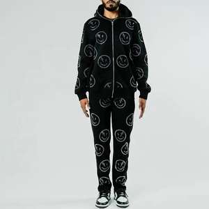 High Quality Fully Customized Men Hooded Casual <b>Rhinestone</b> Tracksuit Breathable Comfortable Anti-Wrinkle Latest Design - Product Image 6