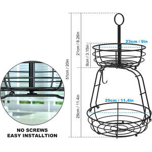 Élégant bol décoratif en fil métallique pour corbeille de fruits, organisateur moderne pour comptoir de cuisine, table à manger, présentoir et maison - Product Image 6
