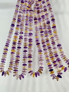 Ametrine แผ่นตัดสไตล์เยอรมันขนาด7-8มม. 14นิ้วอุปกรณ์ทำเครื่องประดับ - Product Image 6