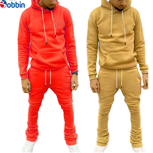 Ensemble de survêtement deux pièces en coton de haute qualité pour homme, tendance, personnalisé, avec pantalon empilé, logo, nouvelle tenue pour le sport - Product Image 4