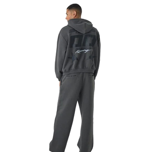 Mens Regular Fit Winter Tracksuit Custom Two Piece Hoodie and <b>Joggers</b> <b>Set</b> 100% Cotton Sportswear with Logo Service - Product Image 2