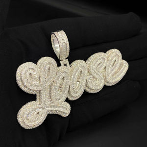 Personalized CZ Locket Pendant With Chain <b>Iced</b> Out CZ Diamond <b>Skate</b> Pendant Necklace - Product Image 1