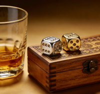 Juego de Dados Acrílicos Brillantes Electrochapados en Oro y Plata de 16 mm, Tema Creativo de Mahjong para Suministros de Bar, Dados de Buena Calidad