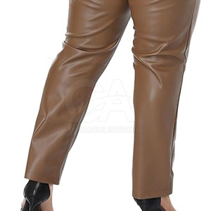 Vêtements en gros Pantalon en cuir taille haute couleur personnalisée pour femmes Pantalon en cuir pour femmes Mode automne hiver - Product Image 6