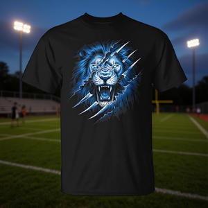 T-Shirt Promozionale per Tifosi della Scuola Blue Lion, Design Animale, Abbigliamento per Fan dei Lions - Product Image 3