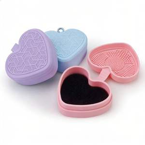 Nueva Bandeja de Silicona en Forma de Corazón para Cuidado de la Belleza, Herramienta de Maquillaje, Lavabo de Doble Uso Húmedo y Seco para el Hogar - Product Image 1