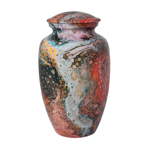 Handcrafted Aluminum Cremation <b>Urns</b> with Meena Coating <b>Large</b> (220 cu in) & Keepsake (3 cu in Engravable Metal cremation <b>urns</b> - Product Image 2