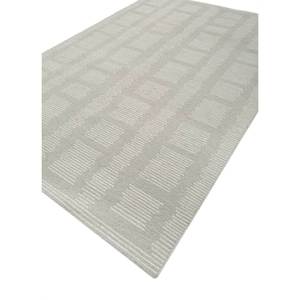Tapis noué à la main en laine et viscose Zuri Classic à motif géométrique gris et noir de haute qualité pour salon et couloir SKWV-117 - Product Image 2