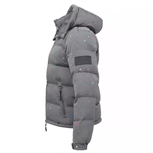 Manteau d'hiver matelassé en duvet pour homme, coupe-vent, chaud, épais, à capuche amovible, rembourré en coton, style doudoune, personnalisable OEM - Product Image 6