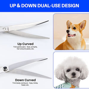 Ciseaux de toilettage de cheveux professionnels 7 pouces finition polonaise avec vis réglable et silencieux ciseaux de toilettage de cheveux pour animaux de compagnie - Product Image 3