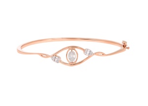 Delicate Desire 0.24Ct Lab Grown Round Diamond Vintage Bangle en oro rosa de 14K Venta al por mayor OEM - Product Image 4