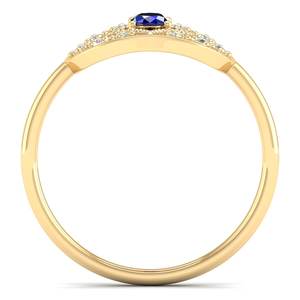 Anillos de Oro Sólido de 14K y 18K Personalizados REYES con Moissanita Certificada GRA y Zafiro Azul para Mujer, Joyería Fina - Product Image 4