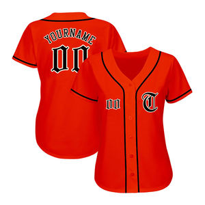 Uniforme de béisbol de equipo adulto superventas, camisetas con botones de Color rojo, camisetas de poliéster hechas para adultos, ropa deportiva, camiseta de béisbol - Product Image 2