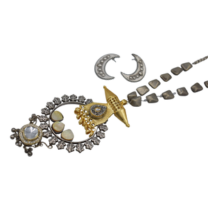 Best Quality Fashionable Jewelry <b>Necklace</b> with Earrings Brass Material Traditional Dualtone <b>Necklace</b> for Women and <b>Girls</b> - Product Image 3