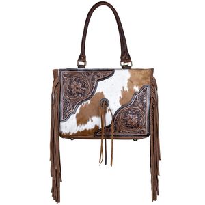 Vente chaude usiné peau de vache fourre-tout en cuir véritable sac à main pour les femmes Western mode Boho sacs Vintage Look sacs à main de qualité supérieure - Product Image 1
