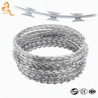 Bobines de fil barbelé de type droit BTO-30 avec revêtement en zinc épais pour la sécurité des centrales électriques et des centres de détention