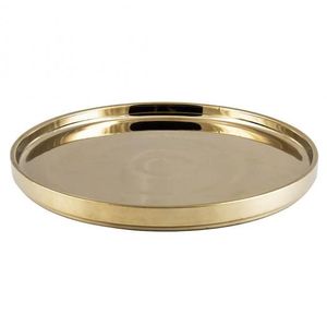 Plateau en laiton de style nordique, vaisselle, plateau décoratif pour la maison, cuisine, acier inoxydable, rond, doré, plat de service profond en métal - Product Image 6
