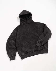 Sweat à capuche décontracté surdimensionné lavé à l'acide pour sweat à capuche en coton léger de Style Streetwear avec cordon de serrage unisexe nouveau meilleur sweat à capuche pour hommes - Product Image 4