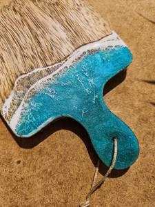 Posavasos de epoxi estéticos con borde de madera, esteras artísticas hechas a mano para bebidas, posavasos de piedra con acabado de gama alta - Product Image 4