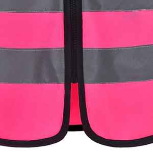 Gilet de sécurité réfléchissant avec fermeture à glissière Gilet de sécurité routière à poche multifonctionnelle noire haute visibilité Gilet de sécurité avec logo - Product Image 5