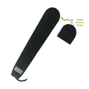 Multisocket 5 uscite spina universale 16A 1.5 metri cavo nero con pacco protezione per bambini 1 ciabatte - Product Image 4