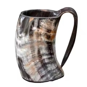 Taza para beber vikinga de cuerno Natural personalizada de alta calidad, cuerno de búfalo Real tallado, decoración religiosa, técnica pulida - Product Image 1