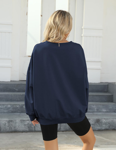 Pulls en molleton pour femmes de haute qualité, personnalisés, en coton tissé et polyester, broderie personnalisée sur le devant, motif uni, décontracté - Product Image 4