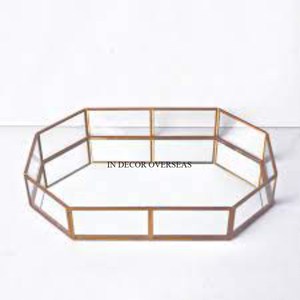 Top qualité métal fait argent brillant poli forme ronde aliments et autres articles miroir plateau de service accessoires pour la maison et l'hôtel - Product Image 6