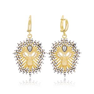 Pendientes colgantes con forma de León único de gran diseño, joyería fina, joyería turca hecha a mano, venta al por mayor, joyería de plata de ley 925 - Product Image 1