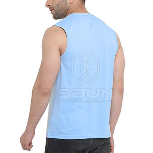 Débardeur de sport tricoté décontracté en polyester léger, sans manches, coupe athlétique, anti-humidité, séchage rapide, pour la musculation - Product Image 2