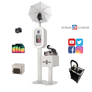 2025 New hình bầu dục DSLR Photo Booth iPad với RGB ánh sáng và trường hợp chuyến bay Selfie kiosk iPad photobooth Shell với trường hợp máy in - Product Image 6
