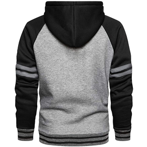 Sweat à capuche brodé pour femmes de haute qualité à manches longues à deux panneaux couleur mode extérieur coton éponge à capuche - Product Image 4