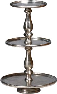 TQC Mirror Shiny Polished Aluminum Casted <b>3</b>-<b>Tier</b> <b>Cake</b> <b>Stand</b> Oven Dishwasher Safe Shape for Hotel/Restaurant Decoration - Product Image 3