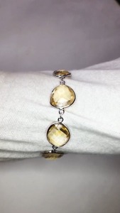 Sterling 925 <b>Silver</b> <b>Bracelet</b> Natural Citrine Gemstones AAA Quality Luster Beautiful Unique Design <b>for</b> Any <b>for</b> Parties Gifts - Product Image 5