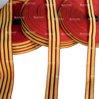 Tresse métallisée rouge or OEM de 7mm à 80mm Ruban à paillettes en tissu pour bordure en dentelle en fils métalliques