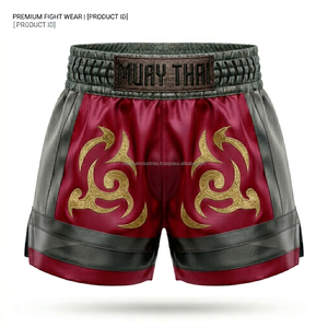 Ropa de Artes Marciales al por Mayor, Pantalones Cortos de Muay Thai y Boxeo, 100% Poliéster Lavado, Transpirable, con Logotipo Personalizado para Clubes de EE. UU. - Product Image 2