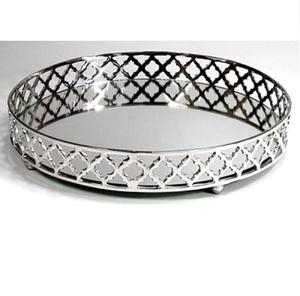 Produit le plus vendu Plateau de service personnalisé en forme de gâteau ou de nourriture pour la décoration de la table Plateau de service en métal finition brillante Utilisation - Product Image 1